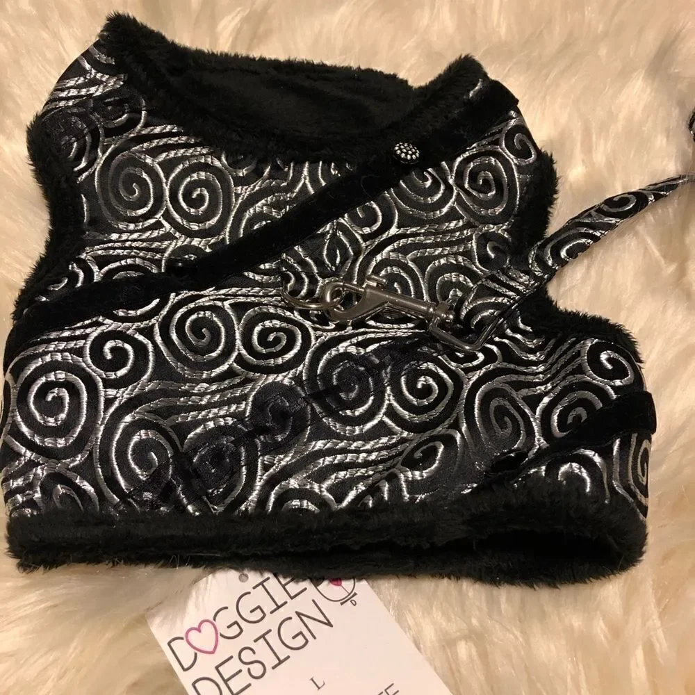 Doggie Design Brocade black/silver size large